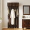 2-in-1 Wooden Wall Coat Rack with Storage Cabinet and Hooks for Living Room and Hallway